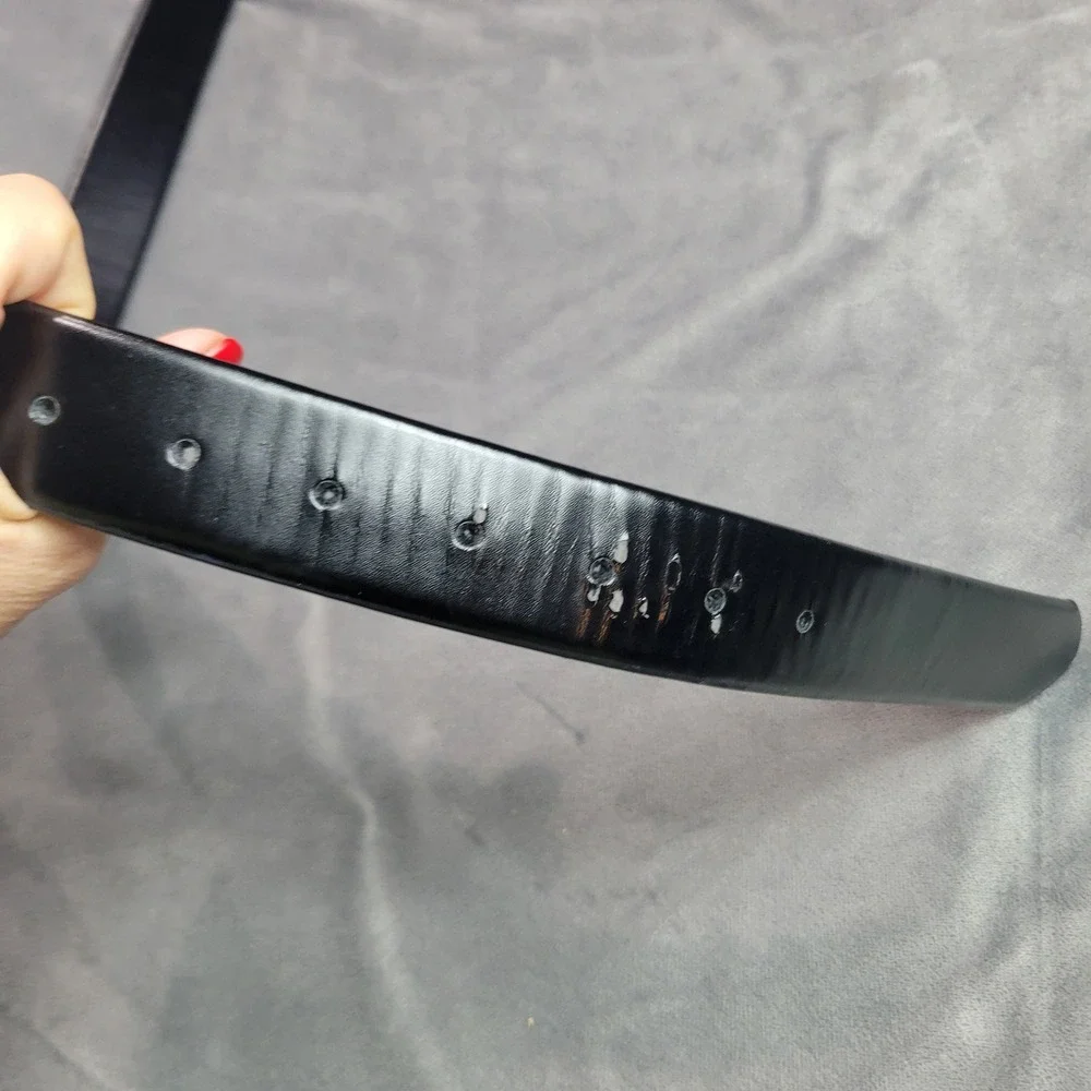 Tommy‎ Hilfiger Mens Black Synthetic Leather Dress Belt Silver Buckle Size 54-56